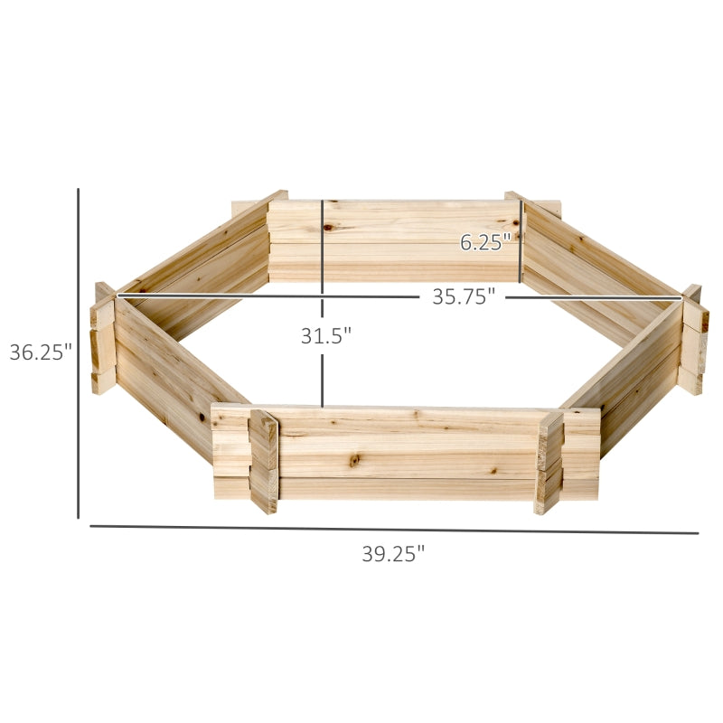 39"x36" Raised Garden Bed Hexagon Screwless Planter Box