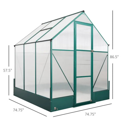 Walk-In Greenhouse with Polycarbonate Emerald