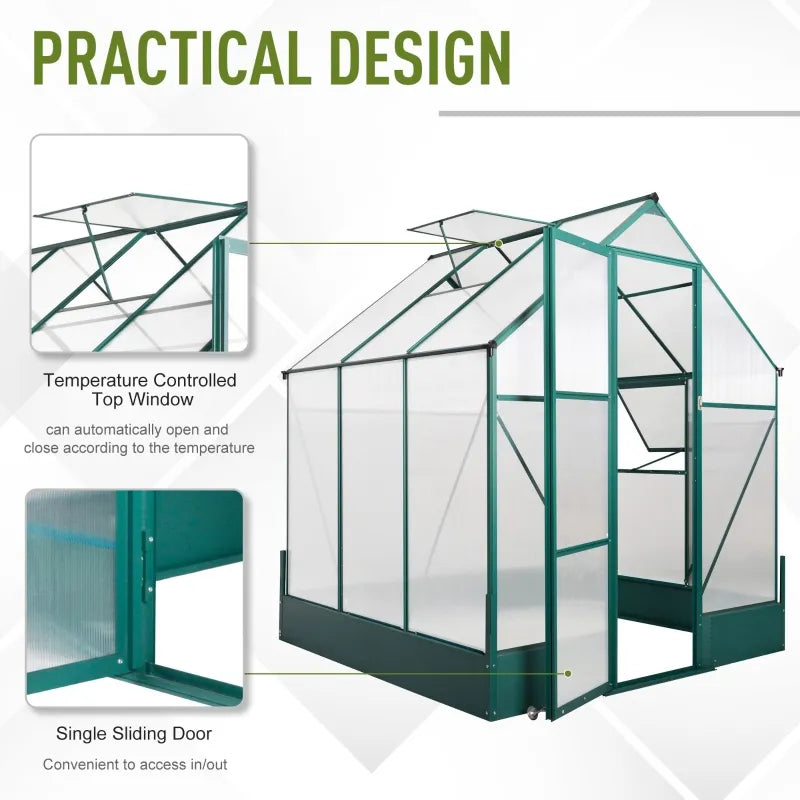 Walk-In Greenhouse with Polycarbonate Emerald