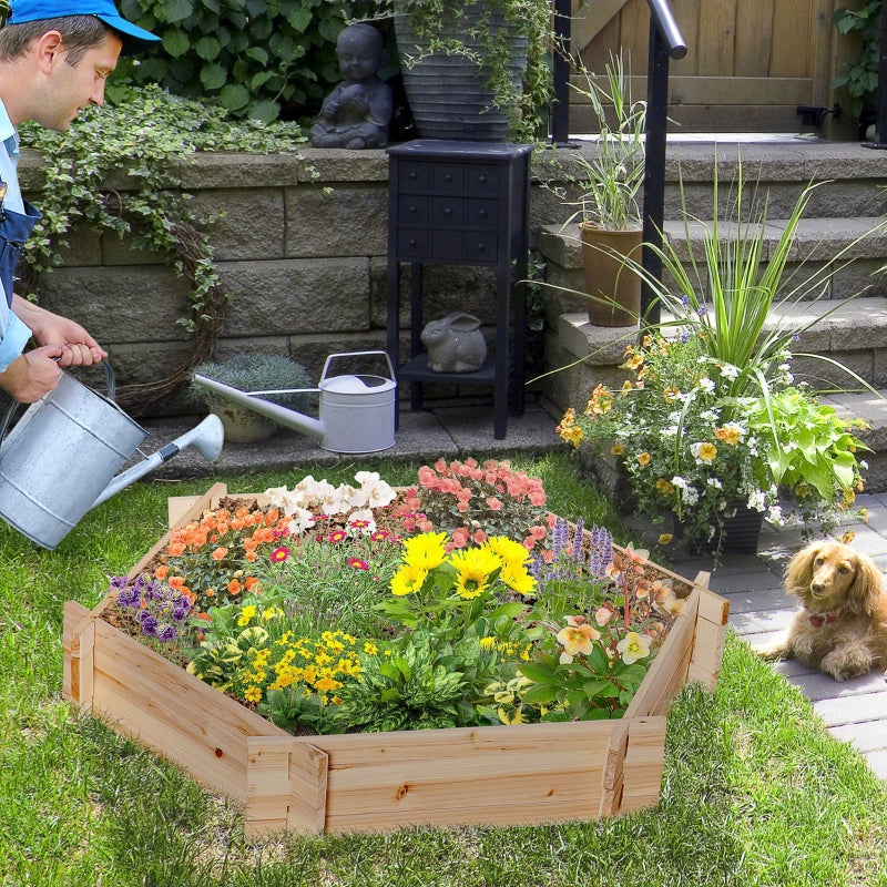 39"x36" Raised Garden Bed Hexagon Screwless Planter Box