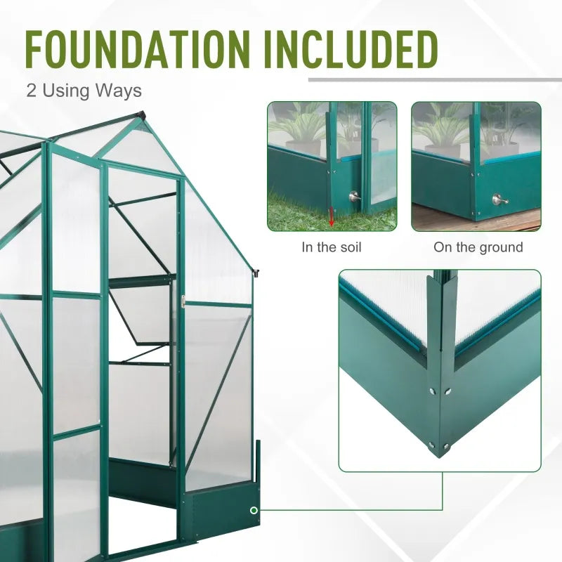 Walk-In Greenhouse with Polycarbonate Emerald