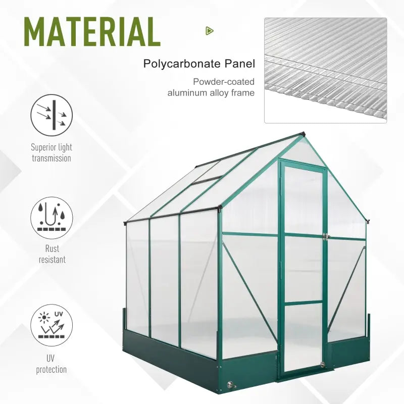 Walk-In Greenhouse with Polycarbonate Emerald